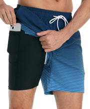 Costumi da bagno uomo veloci asciuganti - impermeabili - con inserto compressivo - tasca con chiusura a zip - cinturino funzionale - leggero - costume da bagno uomo