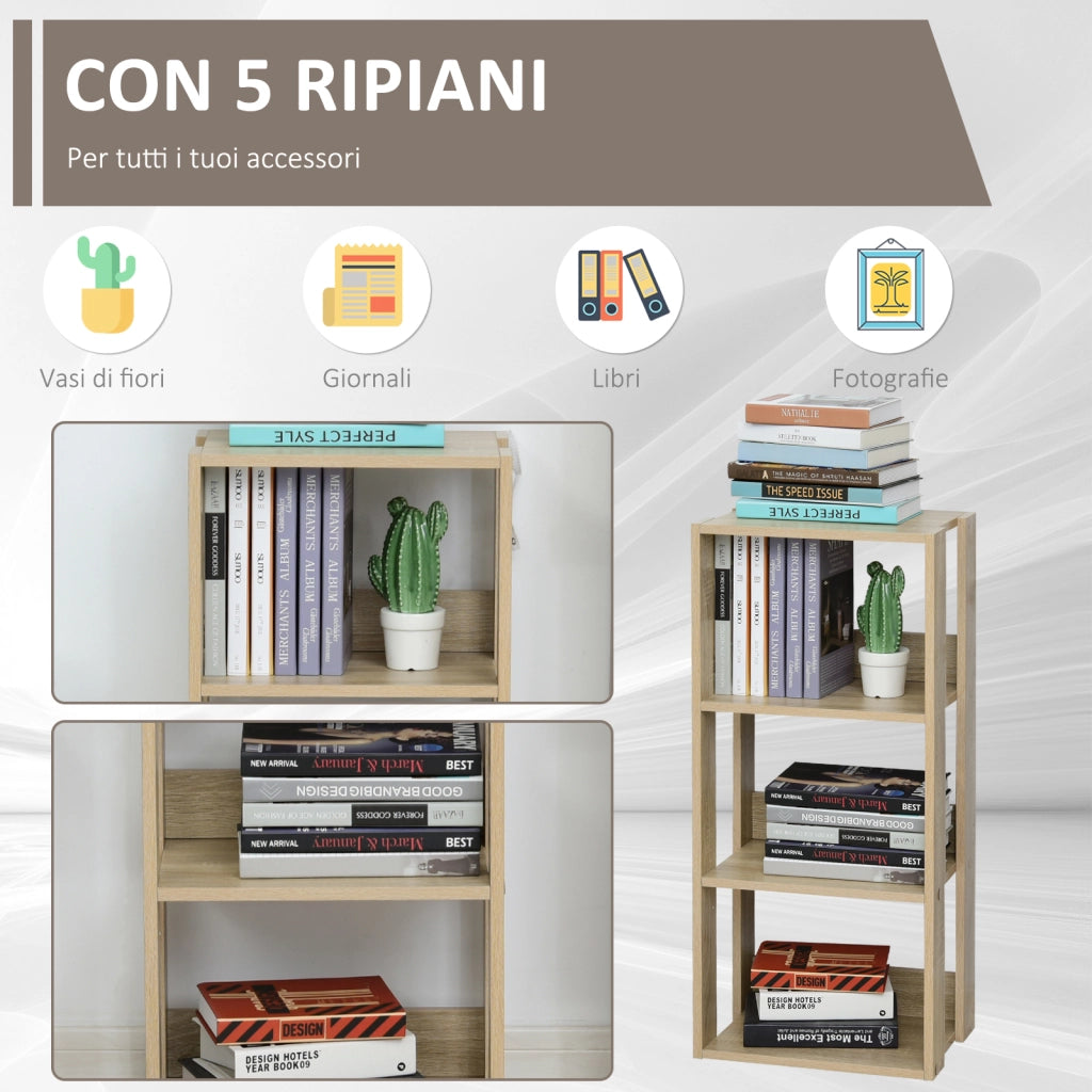 Libreria a Parete in Legno con 3 Ripiani ¨C Zephmum ¨C 40x29x88cm