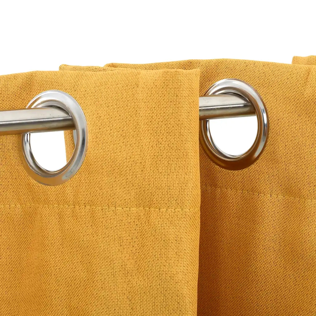 Tende Oscuranti Effetto Lino con Occhielli 2pz Gialle 140x245cm 321194