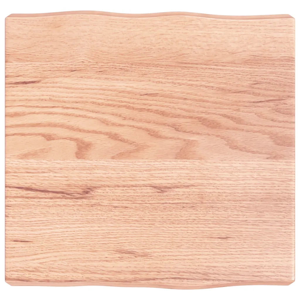 Piano Tavolo Marrone Chiaro 40x40x(2-6) cm Rovere Non Trattato 363928