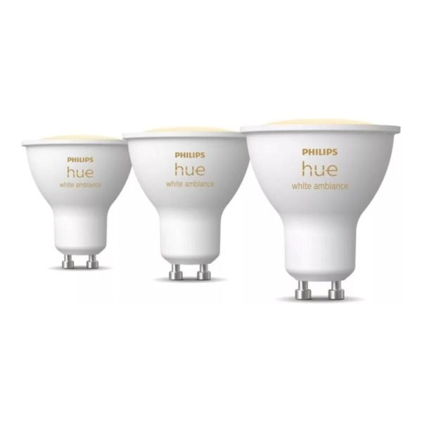 Philips hue white ambiance gu10 - faretto connesso - (confezione da 3) - 161258