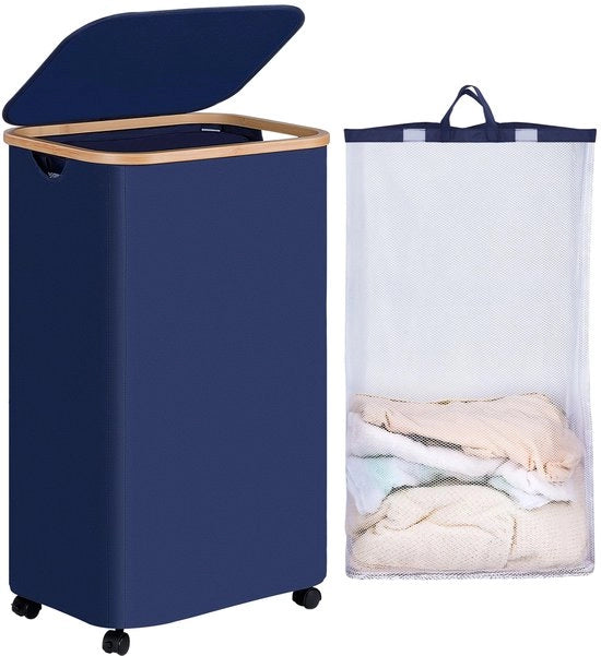 Asciugacapelli con Ruote e Coperchio - 100 Litri Asciugamani Pieghevoli per Camera da Letto e Bagno