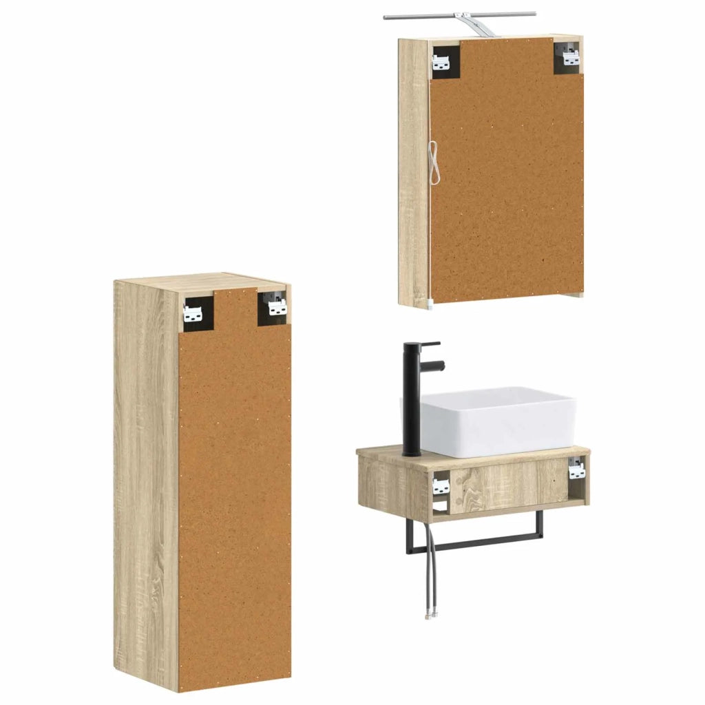 Set di Armadi da Bagno 4 pcs Rovere Sonoma 50 x 14,5 x 70 cm 3407385