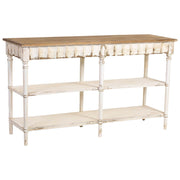 Scaffale in legno marrone e bianco 160x50x90h cm