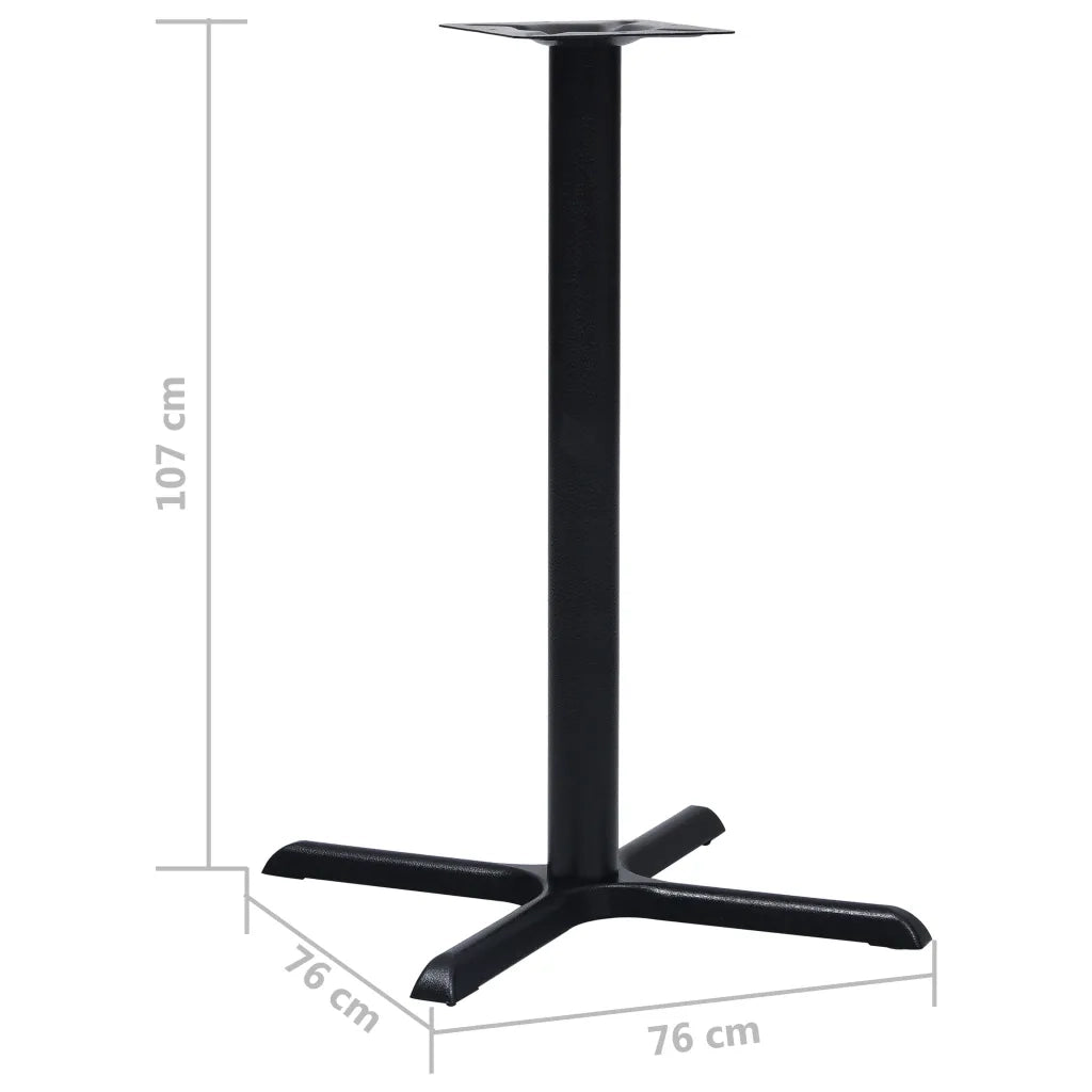 Gamba per Tavolino da Bar Nero 76x76x107cm in Ghisa 325432