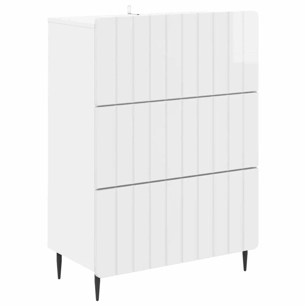 Mobile con Cassetti Bianco Lucido 66 x 34,5 x 92 cm 894379