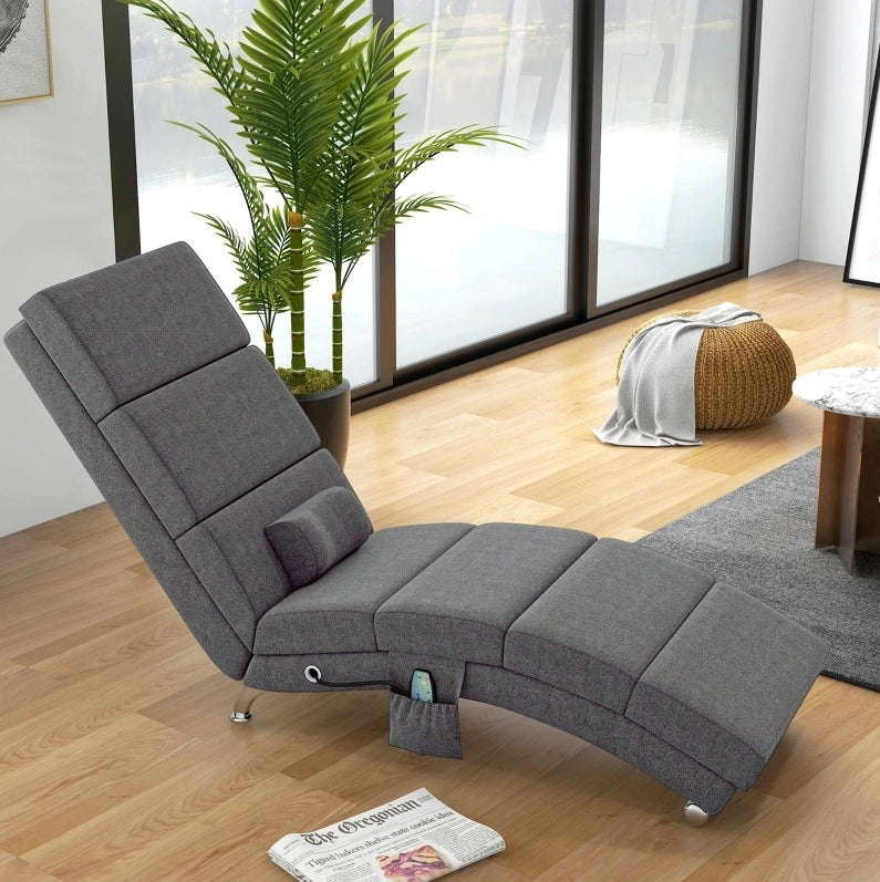 Poltrona relax massaggiante con calore lombare grigio scuro