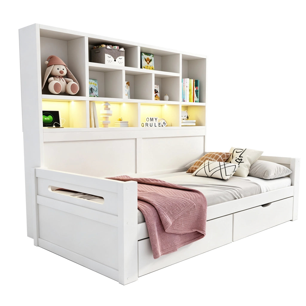 letto in mdf bianco 90 x 200 cm