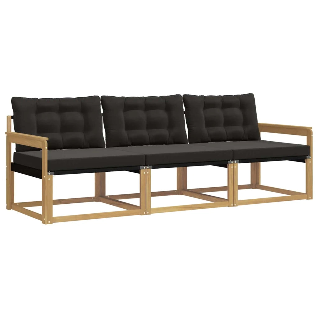 Set di divani da esterno 3 pz Bianco e Nero 3388366