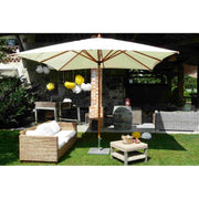 Ombrellone palo centrale Fibrasol wood Made in Italy - 300 x 400 cm - Ecru