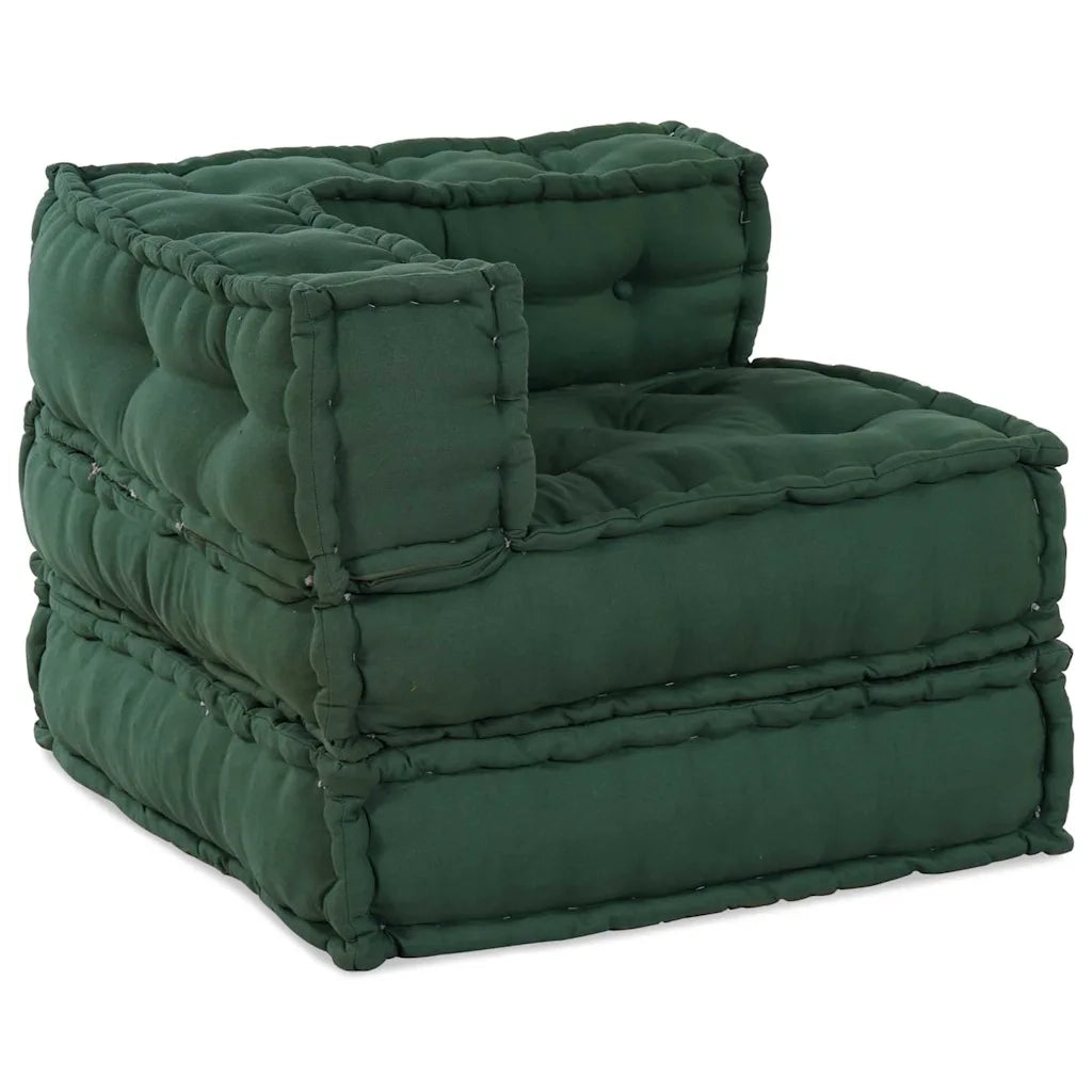 Unità di Divano Modulare 3 pcs Verde Tessuto