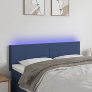 Testiera a LED-Testata con LED Blu 144x5x78/88 cm in Tessuto 886117