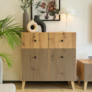 Madia Lenema, Credenza 2 Ripiani, 91x42x95h cm Marrone Rovere