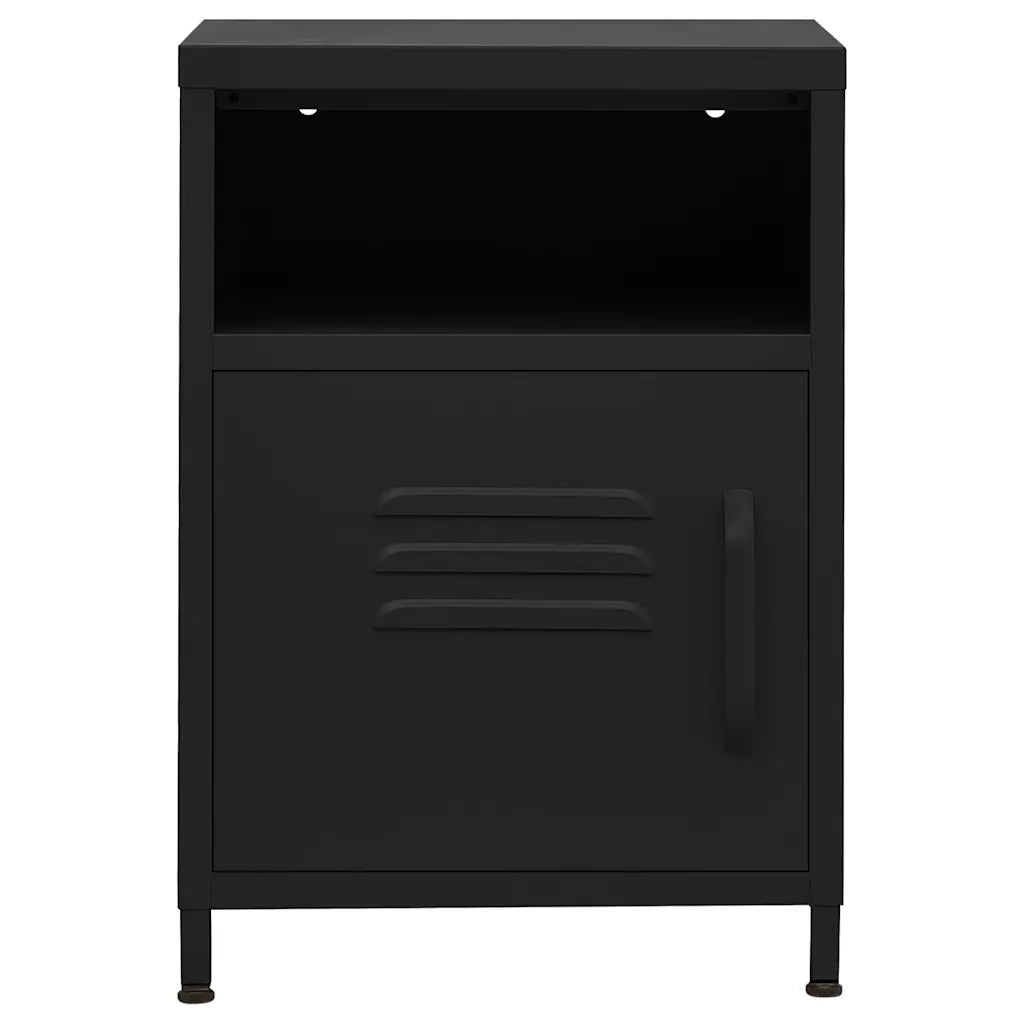 Comodino Nero 35x35x51 cm in Acciaio 336223