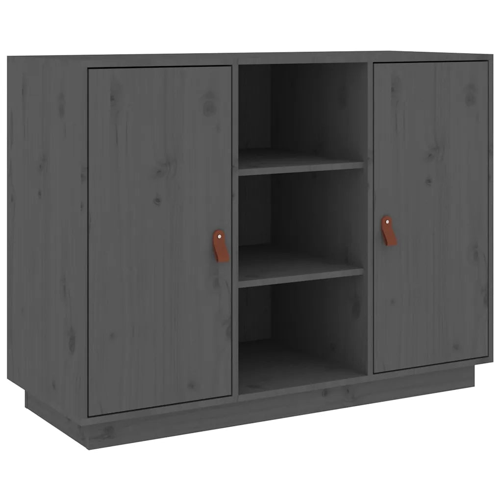 Credenza | Madia | Buffet da pranzo | Armadio da pranzo Grigia 100x40x75 cm in Legno Massello di Pino