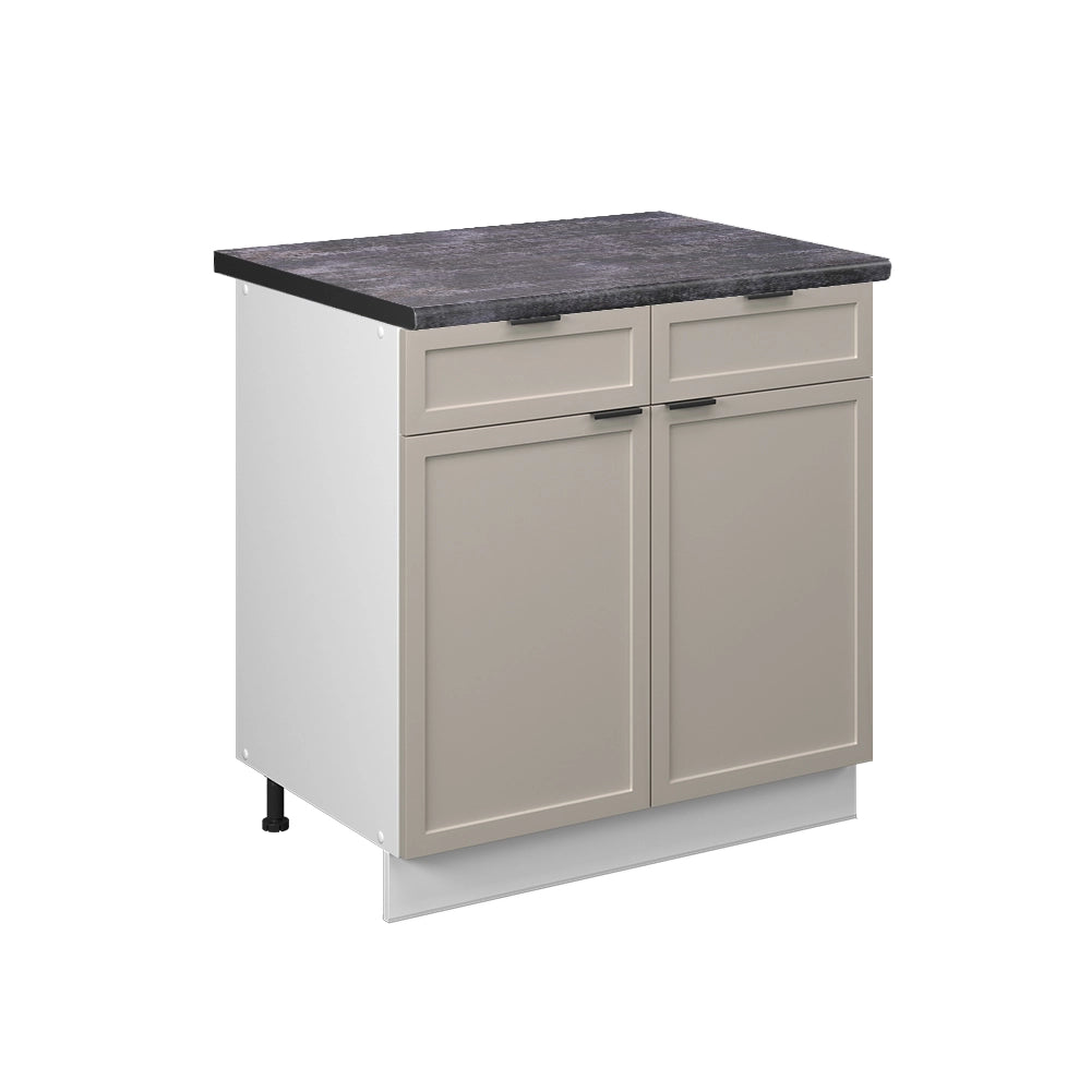 Mobiletto base per cucina Fame-Line GrigioBeige/Bianco 80 cm, PL Antracite Vicco