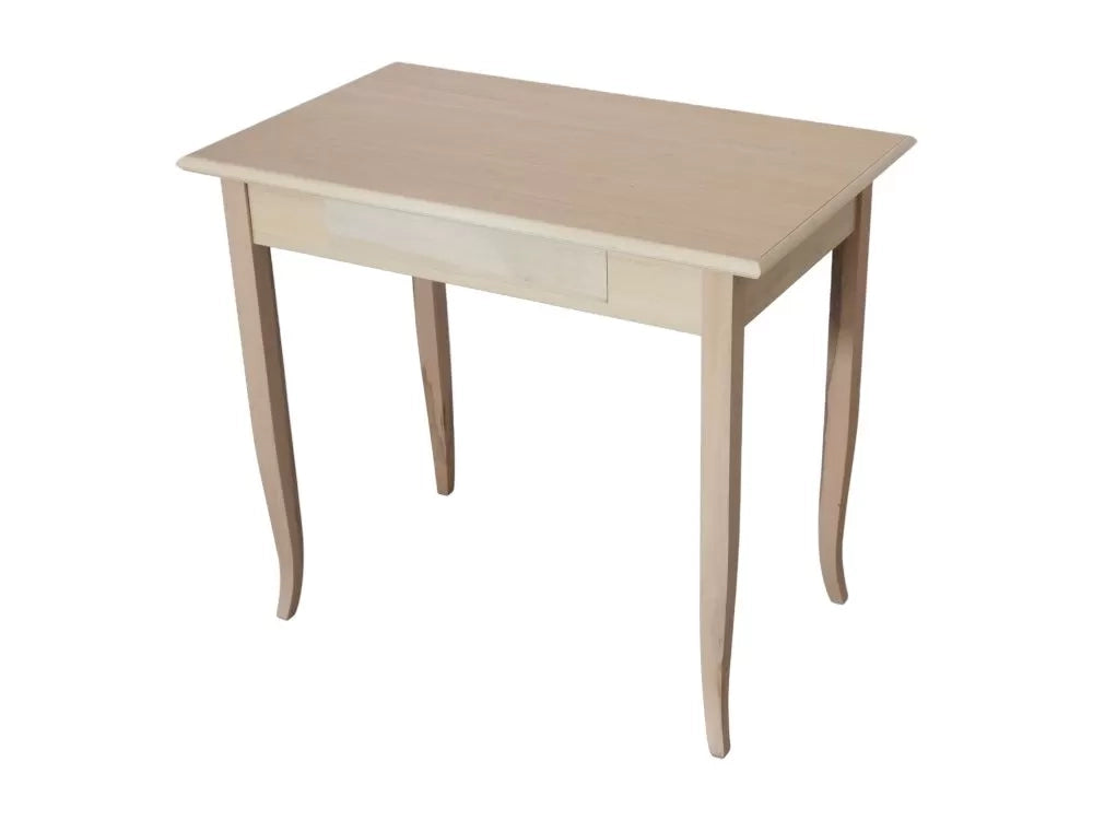 Scrivania classica 1 cassetto in legno grezzo 90x50x78 - Mobili 2G