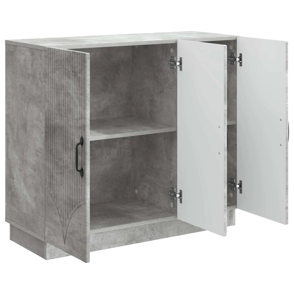 Credenza | Madia | Buffet da pranzo | Armadio da pranzo Grigio Cemento 89 x 34,5 x 77 cm Legno ingegnerizzato