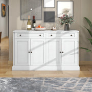 Credenza Moderna con 4 Ante e 2 Cassetti ¨C MINIMAL ¨C Bianco Antico, 150x40x86 cm