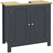 Mobile Sottolavabo a 2 Ante con Ripiano Regolabile ¨C zephmum ¨C Truciolato MDF Grigio 60x30x60 cm
