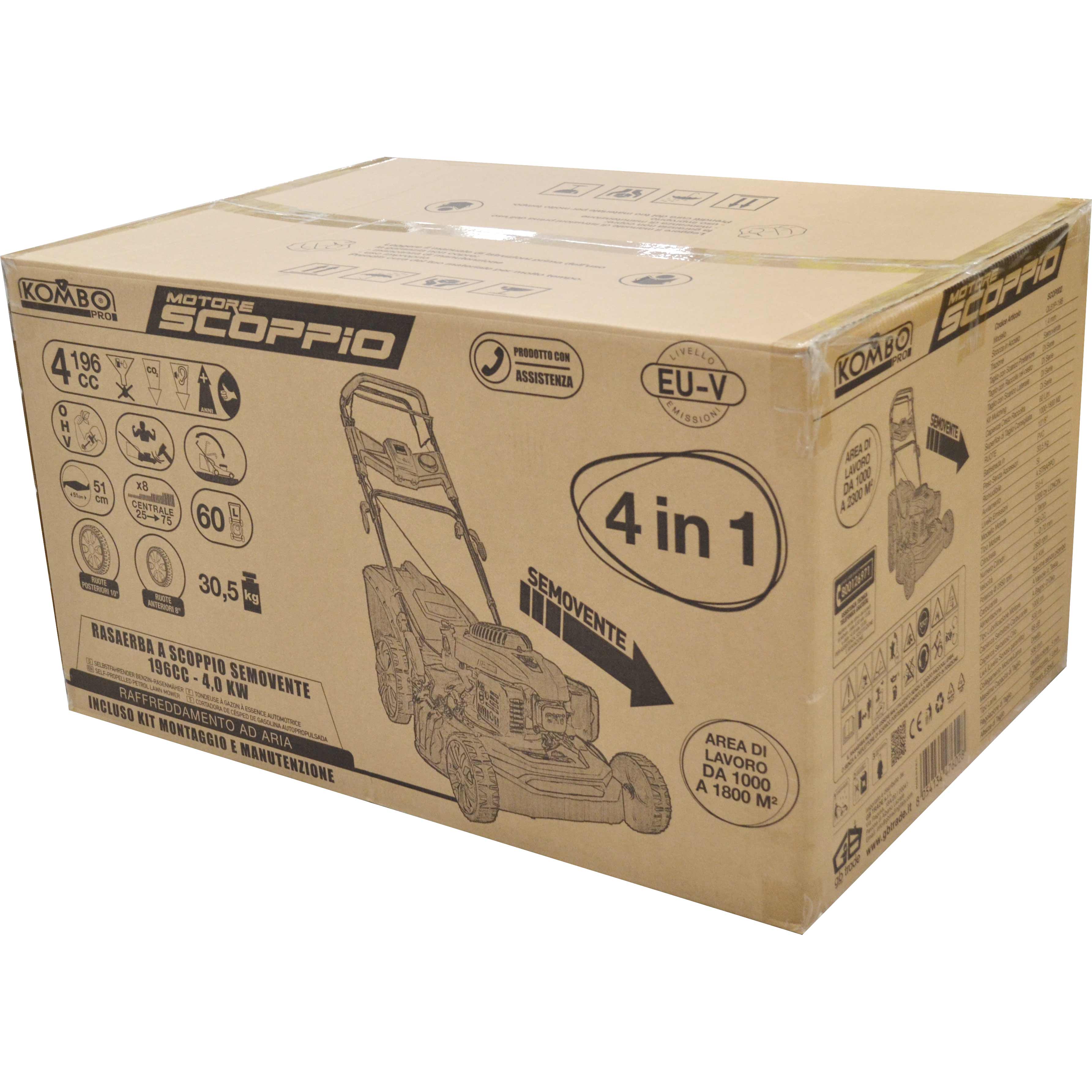 Rasaerba a Scoppio Semovente EURO 5 – Motore 196cc | Potente e Affidabile per Giardinaggio Professionale