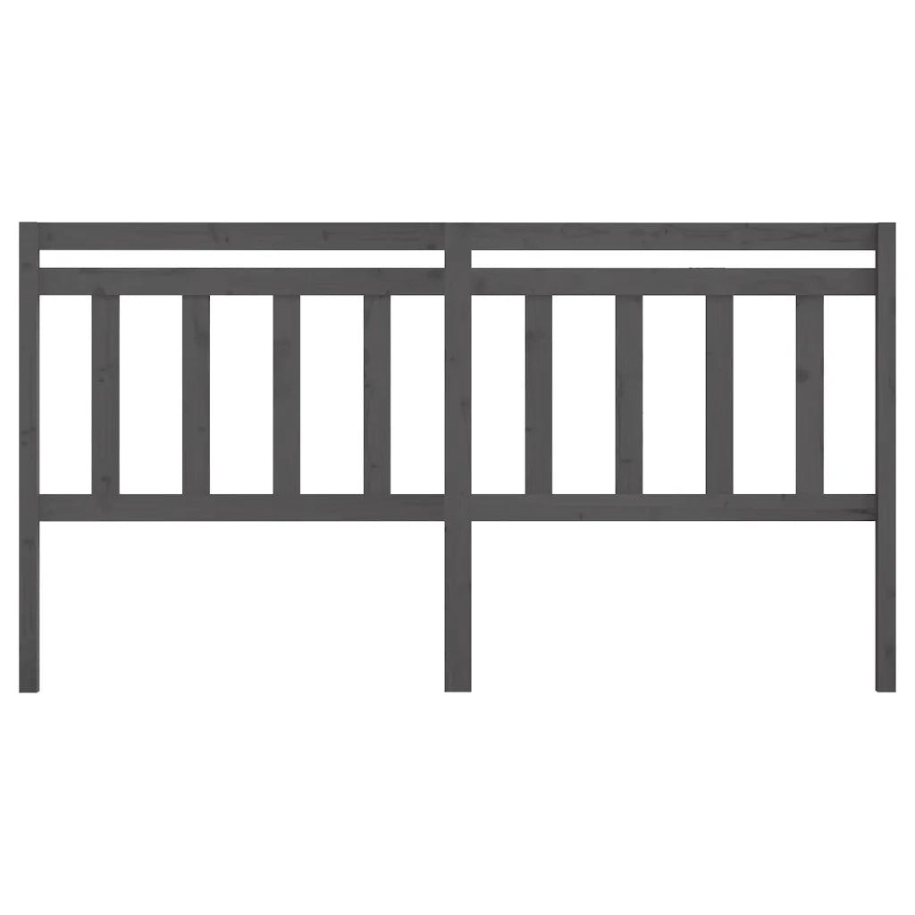 Testiera per Letto Grigia 186x4x100cm in Legno Massello di Pino