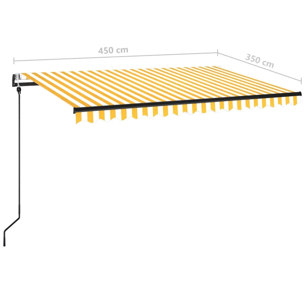 Tenda da Sole Retrattile Automatica 450x350 cm Gialla e Bianca cod mxl 34295