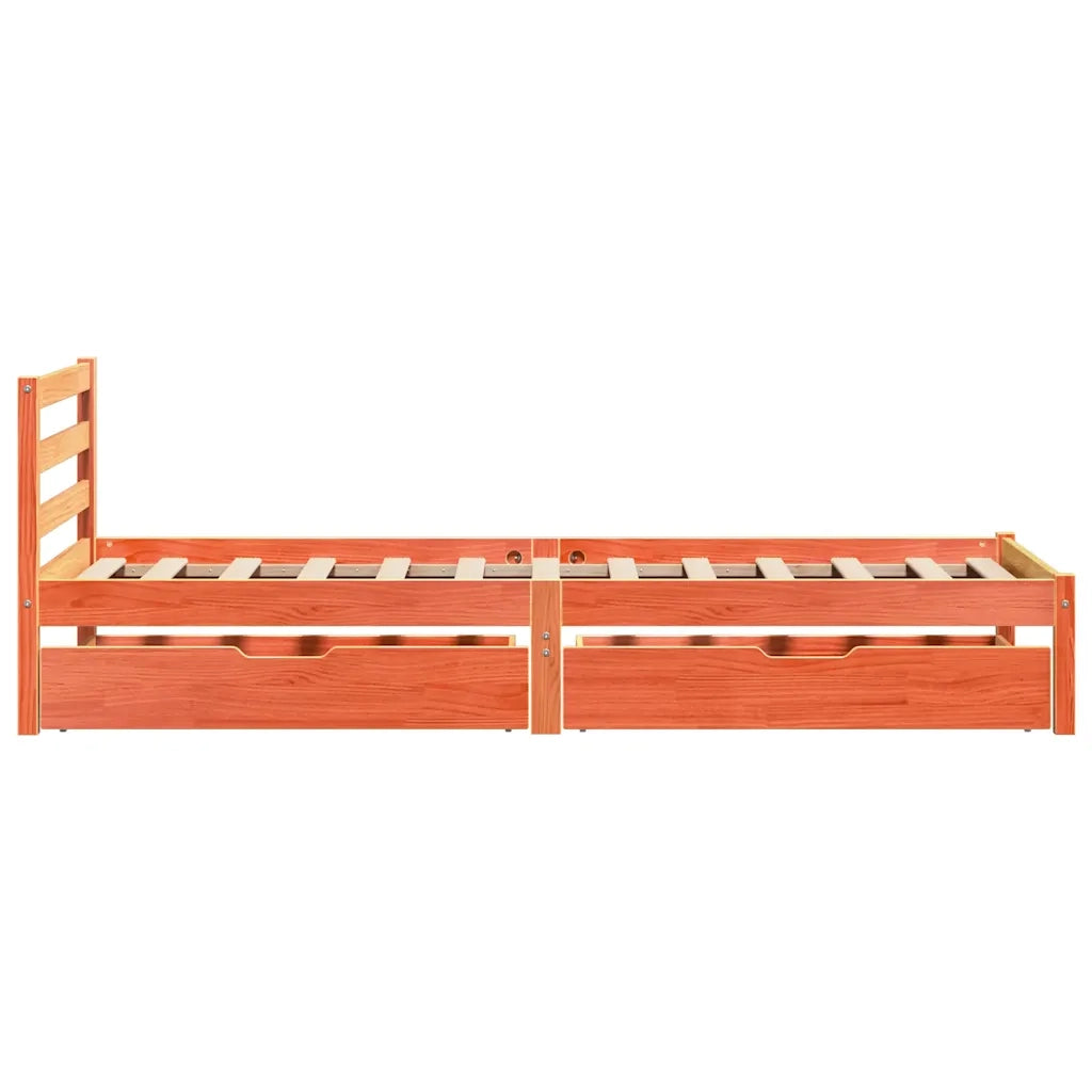 Letto senza Materasso Marrone Cera 100x200 cm in Legno di Pino