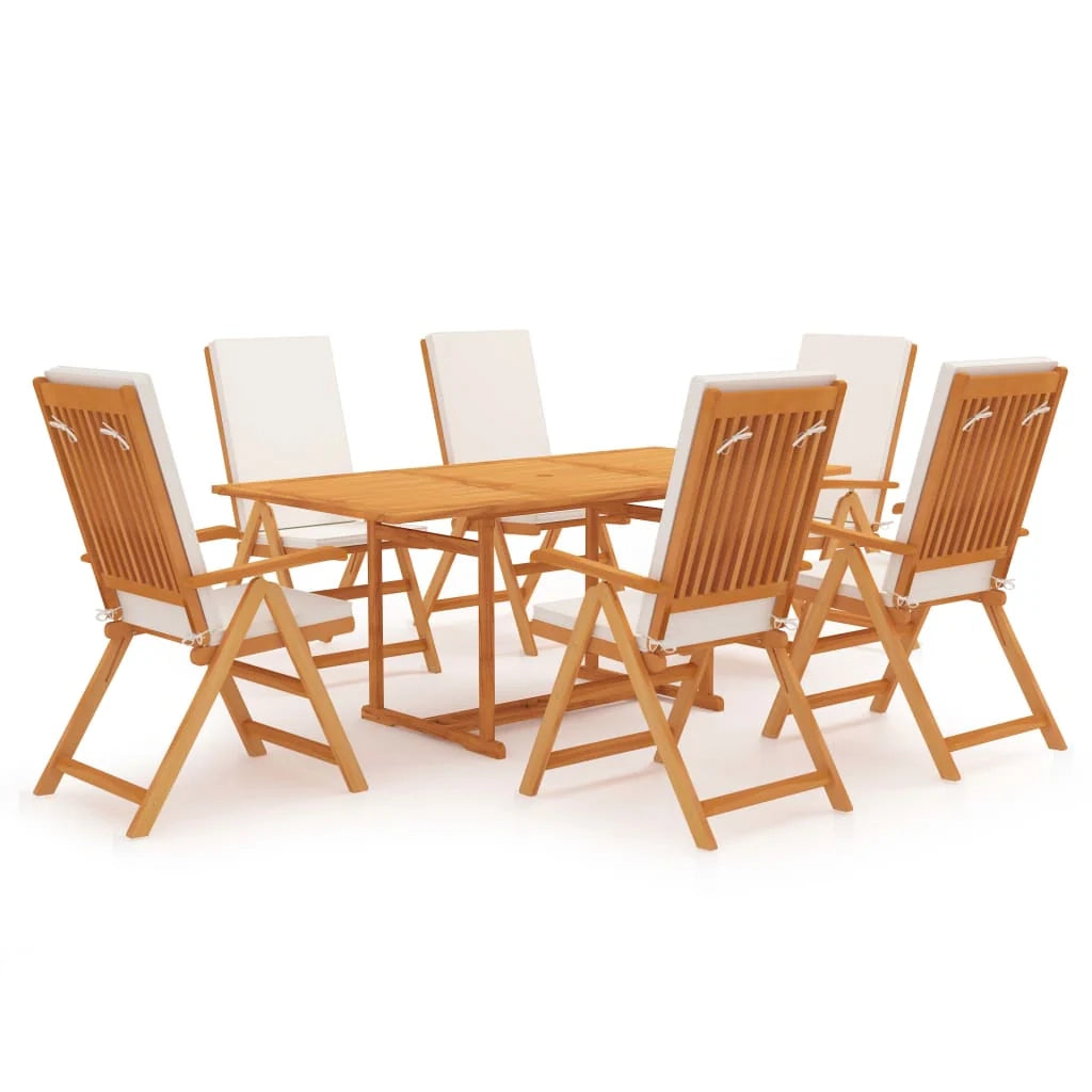 Set di mobili da giardino mobili da esterno 7 pezzi con cuscini legno massello di teak 02_0017135