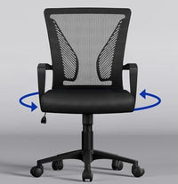 Sedia Ufficio Ergonomica reclinabile  in rete traspirante – Nera - HLD-9090