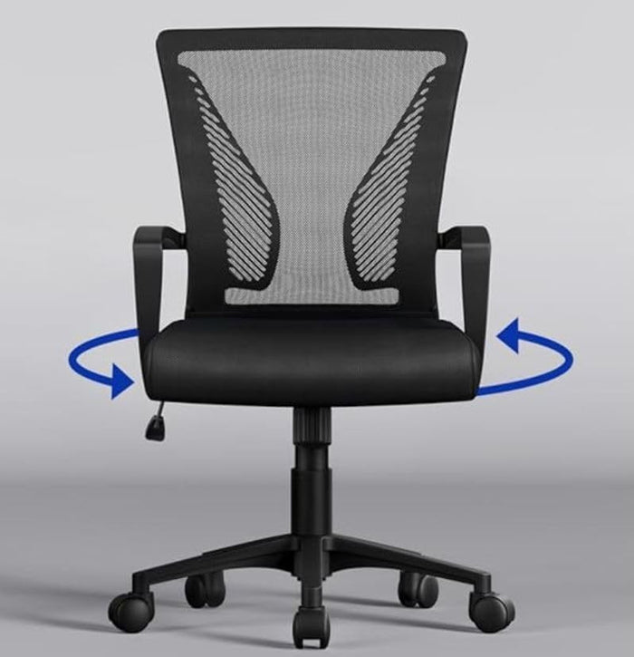 Sedia Ufficio Ergonomica reclinabile  in rete traspirante – Nera - HLD-9090