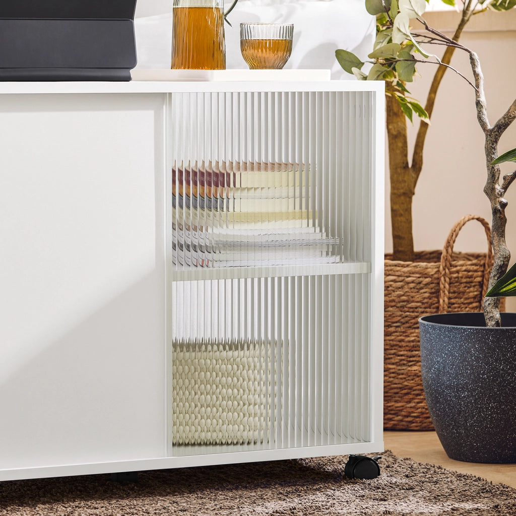 SoBuy Tavolino con ruote 75x35x61cm FBT141-W