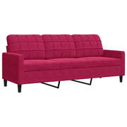 Divano | Divano da soggiorno | Sofa a 3 Posti Rosso Vino 180 cm in Velluto