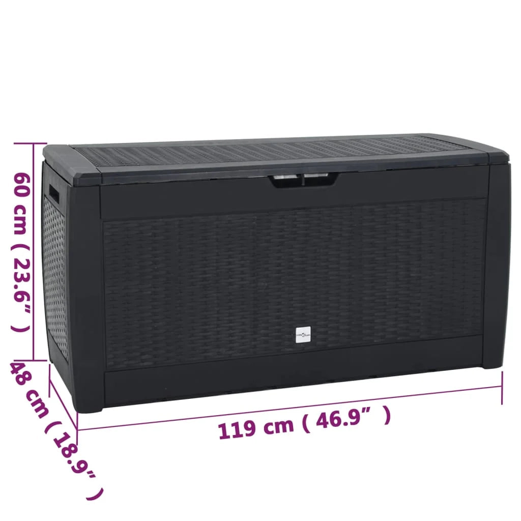 Contenitore da giardino 119 x 48 x 60 cm in polipropilene color antracite 02_0013141