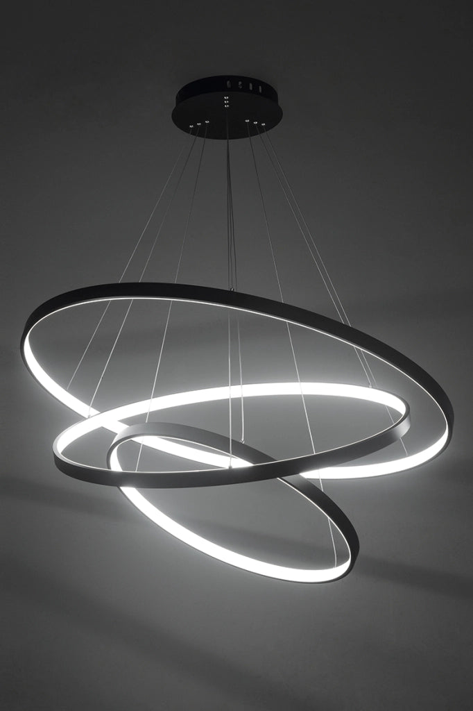 ZERUM Sospensione LED 25W 3000K Bianco - Lampada Anello in Alluminio IP20 Design Minimale per Ambienti Moderni - Rossini Group