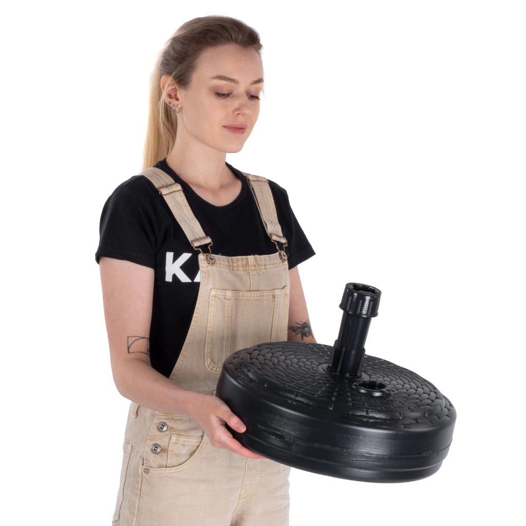 Base per ombrellone da giardino KADAX, rotonda, 39 cm, con peso, grigia