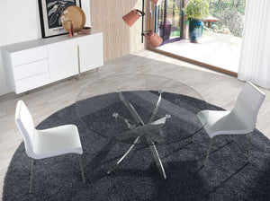 Credenza in legno bianco e acciaio cromato