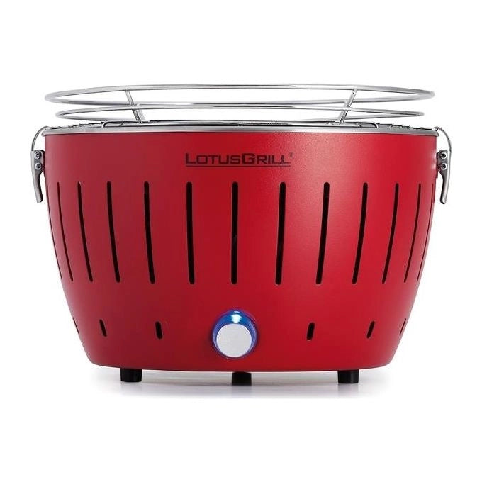LotusGrill LOG-RO-280 LotusGrill Mini Barbecue a Carbone con Alimentazione USB e Batterie Doppia Camera d'aria Sicura Griglia 29,2 cm colore Rosso
