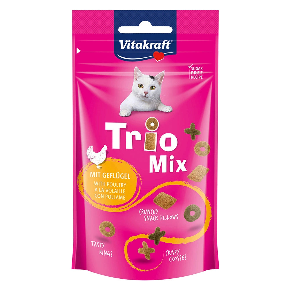 Alimento per Gatti Gusto Pollame Cf Vitakraft Trio Mix 60 gr