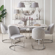 SEDIA da pranzo Set da 4 pezzi 59x52x85 cm Chenille Grigio/Argento