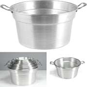 Trade Shop - Caldaia Pentolone In Alluminio Pesante Con Manici Spazzolata Grigio Per Conserve -    -diametro 16cm   -