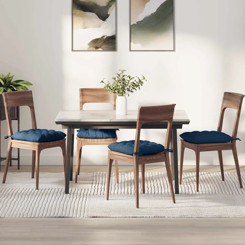 Cuscini per Seduta 4 pcs Blu 40 x 40 x 6 cm Tessuto