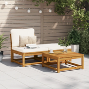 Salotto da Giardino-Set Mobili da Giardino 3pz con Cuscini Legno Massello di Acacia 340597