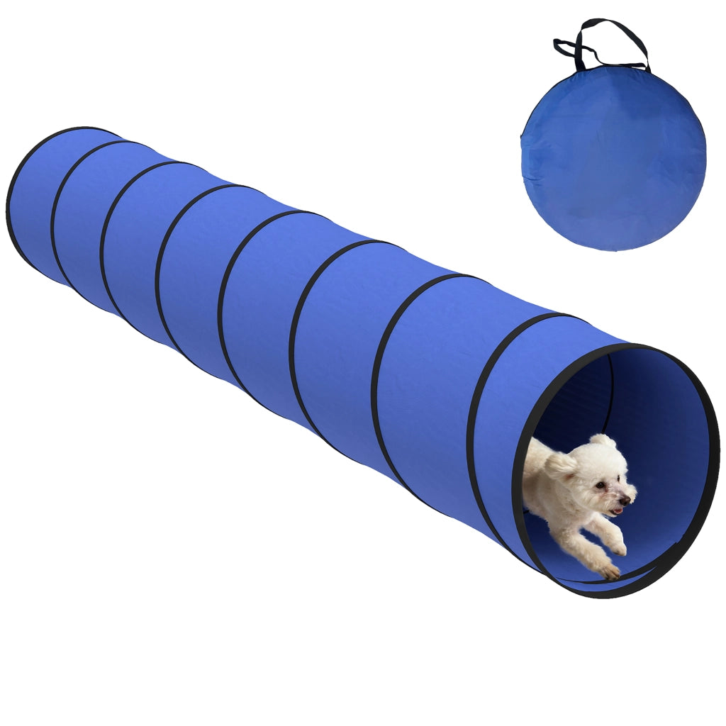 Tunnel per cani Agility 300x50 cm ¨C zephmum ¨C Blu con 4 picchetti e borsa