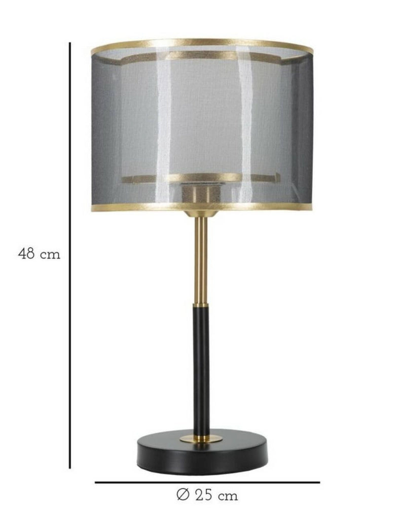 Lampada da tavolo Chiaroscuro, Luce da scrivania, Luminaria da ufficio, Lampada da lavoro, 25x25 h48 cm, Nero e Oro
