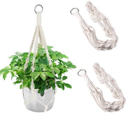 Pacco di 2 pendenti per piante in macramé, pendente per piante 50 cm, cesto per piante da appendere, cesto per fiori da appendere, pendenti per piante per interni ed esterni, giardino, soggiorno, balcone, finestra