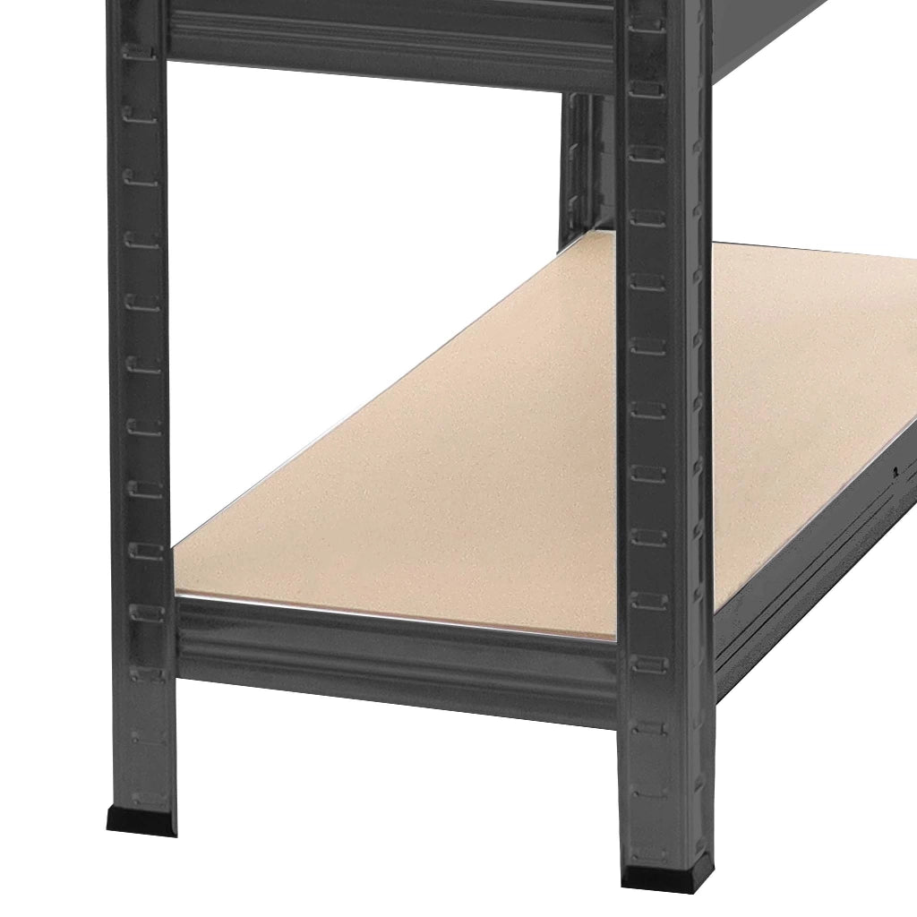 Set 2x Scaffali a incastro per carichi pesanti Nero 160x60x180cm 4 ripiani 175kg/piano