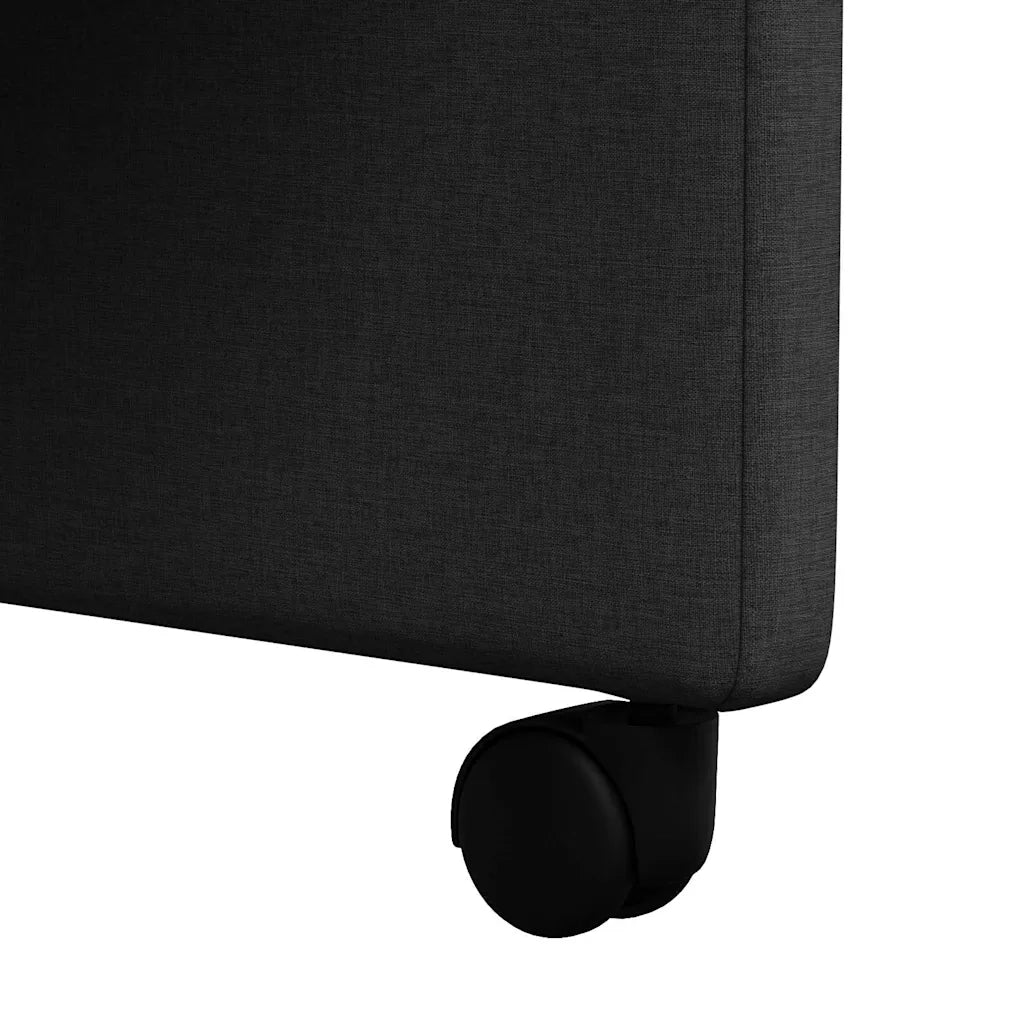 Sedie da Pranzo con Ruote 2 pcs Nero 57 x 66 x 94 cm Tessuto 42017809
