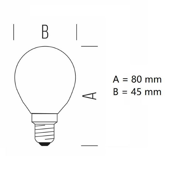 LAMPADINA GOCCIA CUPOLA ARGENTATA LED 4,5W LUCE CALDA 2700K 400 LUMEN E14 BOT