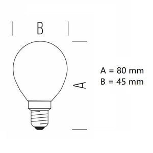 LAMPADINA GOCCIA CUPOLA ARGENTATA LED 4,5W LUCE CALDA 2700K 400 LUMEN E14 BOT